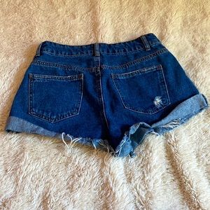 Ripped jean shorts